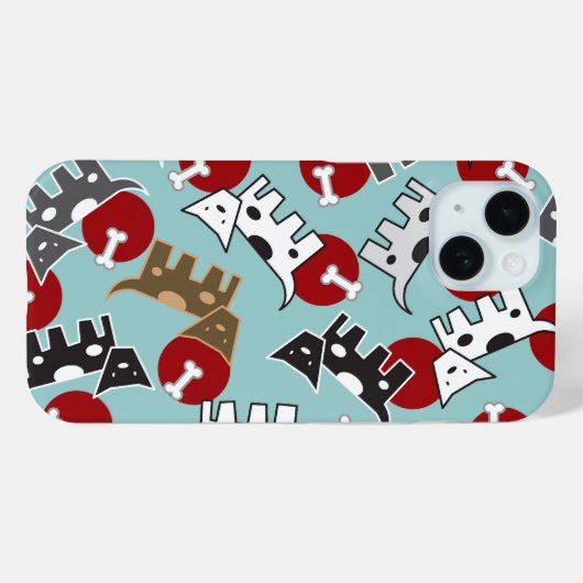 Gepotteerde cogieën en Botten met paardenblauw Case-Mate iPhone Case (Achterkant (horizontaal))