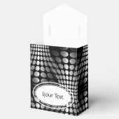Gepotteerde golven achtergrond zwart-wit bedankdoosjes (Geopend)