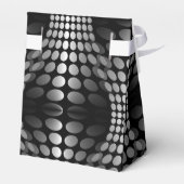 Gepotteerde golven achtergrond zwart-wit bedankdoosjes (Achterkant)