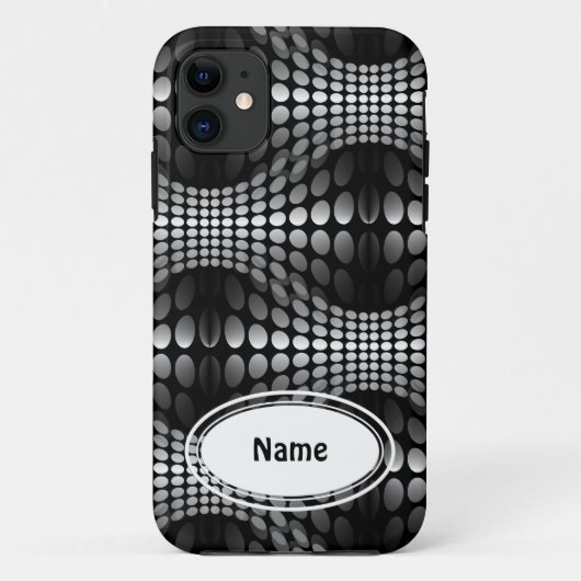 Gepotteerde golven achtergrond zwart-wit Case-Mate iPhone case (Achterkant)