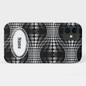 Gepotteerde golven achtergrond zwart-wit Case-Mate iPhone case (Achterkant (horizontaal))