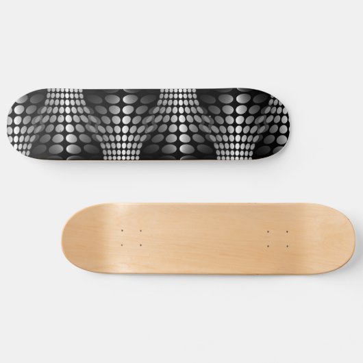 Gepotteerde golven achtergrond zwart-wit persoonlijk skateboard (Horizontaal)