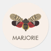 Gepotteerde Lanternfly Bug Ronde Sticker (Voorkant)