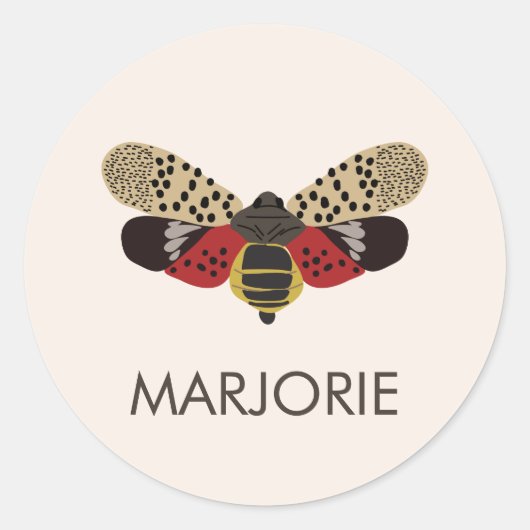 Gepotteerde Lanternfly Bug Ronde Sticker (Voorkant)