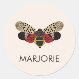 Gepotteerde Lanternfly Bug Ronde Sticker