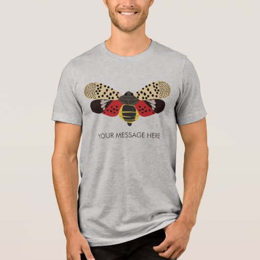 Gepotteerde Lanternfly Bug Tri-Blend Shirt (Voorkant)