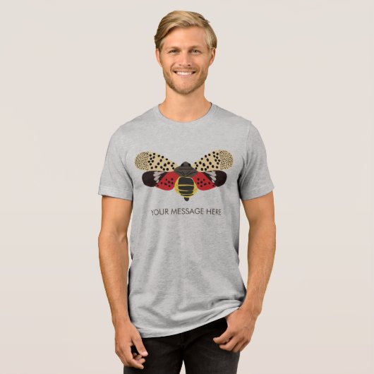 Gepotteerde Lanternfly Bug Tri-Blend Shirt (Voorkant volledig)