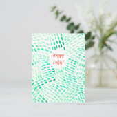 Gepotteerde lijnen groen patroon Pasen Kaart (Staand voorkant)