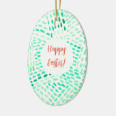 Gepotteerde lijnen groen patroon Pasen Keramisch Ornament (Links)