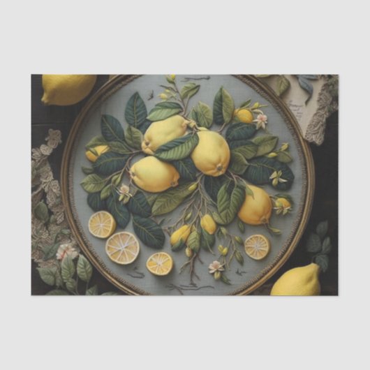 Geppelte citrus Wedding Wrapping Paper Tissuepapier (Voorkant)