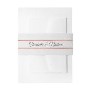 Geppersonaliseerd monogram Roos Gold Foil Grey Wed Uitnodigingen Wikkel