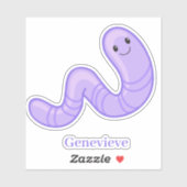 Geppersonaliseerde klare glimlachende paarse-inch  sticker (Vel)