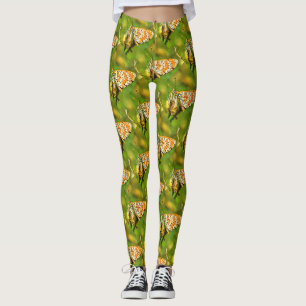 Geppotte Fritillary Oranje and White Butterfly Leggings