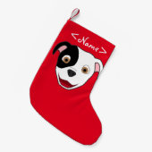 Geppotte Pitbull Face Kleine Kerstsok (Voorkant (Hangend))