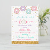 Gepreckeerd met liefdesroze goudpasta-Baby Kaart (Staand voorkant)