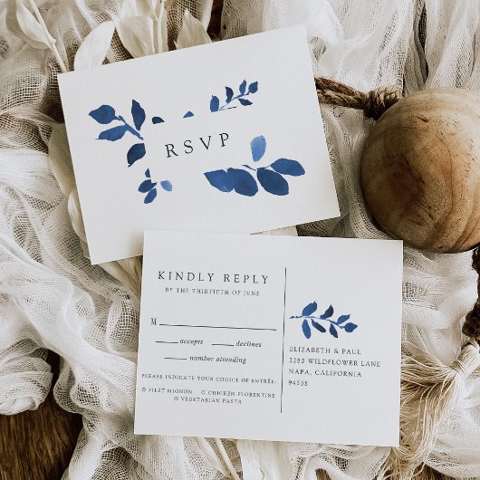 Geprecteerde botanische RSVP-Briefkaart met keuze  Uitnodiging Briefkaart