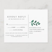 Geprecteerde botanische RSVP-Briefkaart met keuze  Uitnodiging Briefkaart (Achterkant)