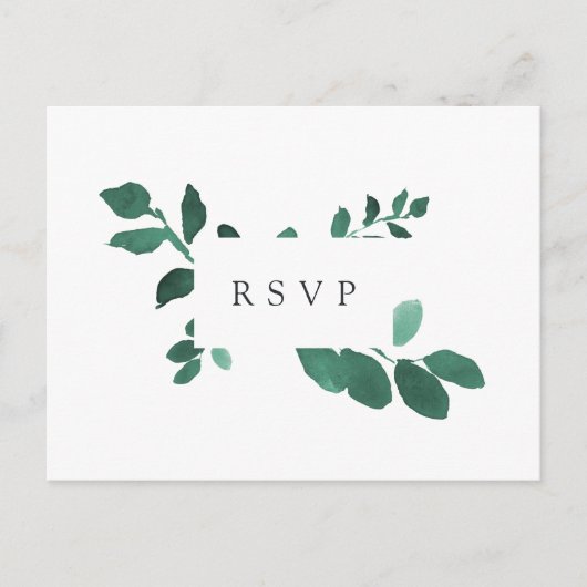 Geprecteerde botanische RSVP-Briefkaart met keuze Uitnodiging Briefkaart (Voorkant)