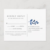 Geprecteerde botanische RSVP-Briefkaart met keuze  Uitnodiging Briefkaart (Achterkant)