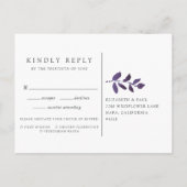 Geprecteerde botanische RSVP-Briefkaart met keuze Uitnodiging Briefkaart (Achterkant)