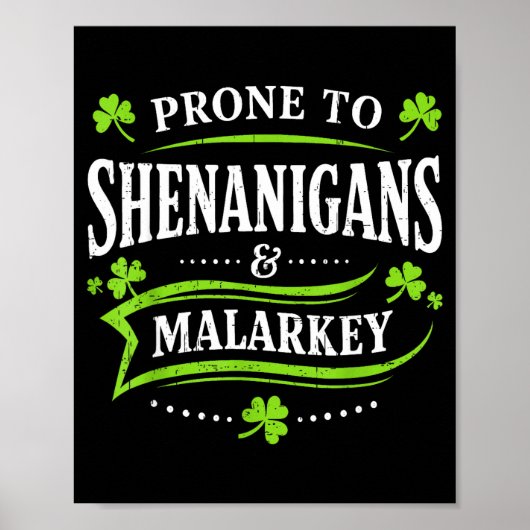 Gepredisponeerd aan grappen en onzin st patricks d poster (Voorkant)