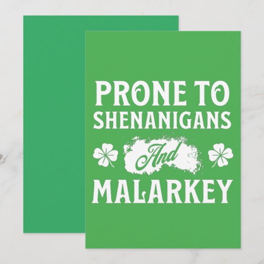 Gepredisponeerd aan Streken en Onzin St. Patrick's Feestdagenkaart (Voorkant / Achterkant)