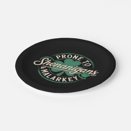 Gepredisponeerd voor kattenkwaad & onzin St. Patri Papieren Bordje (Gekanteld)