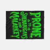 Gepredisponeerd voor streken en onzin Funny St Pat Fleece Deken (Voorkant (Horizontaal))