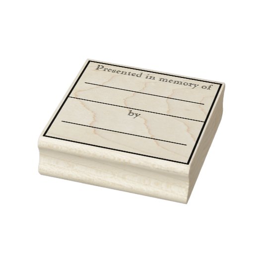 Gepresenteerd ter nagedachtenis van de boekenplaat rubberstempel (Stempel)