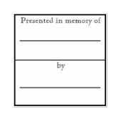 Gepresenteerd ter nagedachtenis van de boekenplaat rubberstempel (Afrduk)