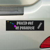 GEPRIJSD UIT HET PARADIJS Hawaii Islands Neon Rain Bumpersticker (Op auto)