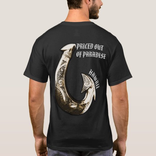 GEPRIJSD UIT HET PARADIJS Hawaii Tribal Hook T-shirt (Achterkant)
