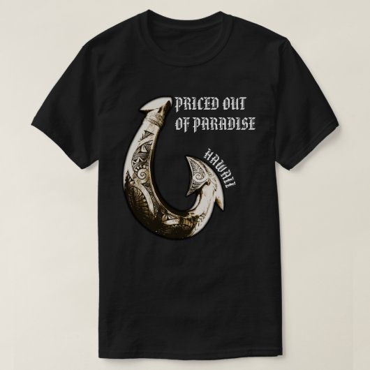 GEPRIJSD UIT HET PARADIJS Hawaii Tribal Hook T-shirt (Design voorkant)