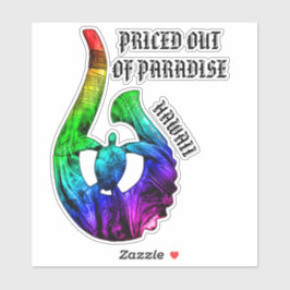 GEPRIJSD UIT HET PARADIJS HI Honu Tribal Hook Rain Sticker