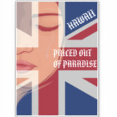 GEPRIJSD UIT HET PARADIJS - HUILEN WAHINE HI Flag Sticker (Voorkant)