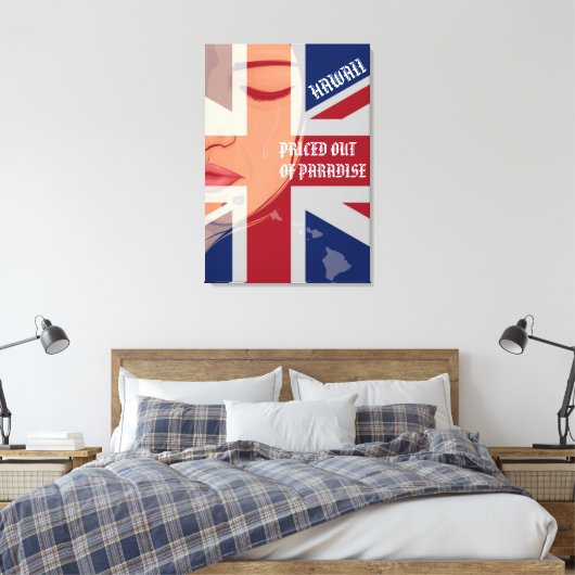 GEPRIJSD UIT HET PARADIJS HUILENDE WAHINE eilanden Canvas Afdruk (Insitu (Slaapkamer))