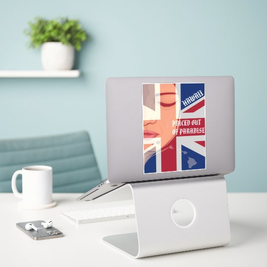 GEPRIJSD UIT HET PARADIJS HUILENDE WAHINE eilanden Sticker (Laptop op bureau)