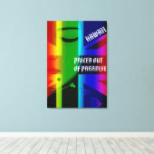 GEPRIJSD UIT HET PARADIJS HUILENDE WAHINE HIFlagIs Canvas Afdruk (Insitu (Houten vloer))