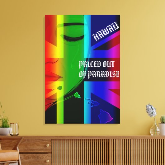 GEPRIJSD UIT HET PARADIJS HUILENDE WAHINE HIFlagIs Canvas Afdruk (Insitu (Woonkamer))