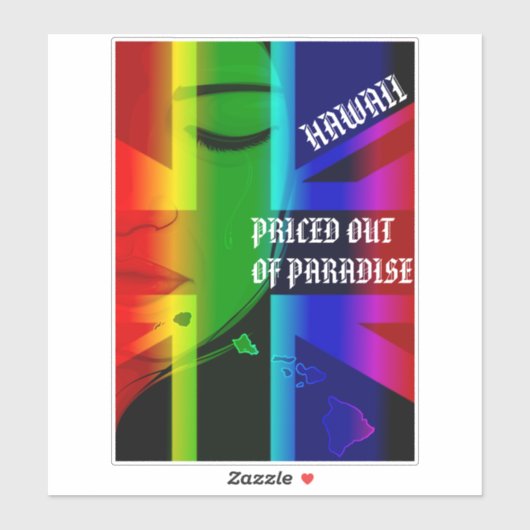 GEPRIJSD UIT HET PARADIJS HUILENDE WAHINE HIFlagIs Sticker (Vel)