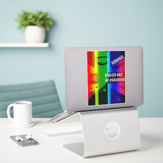 GEPRIJSD UIT HET PARADIJS HUILENDE WAHINE HIFlagIs Sticker (Laptop op bureau)