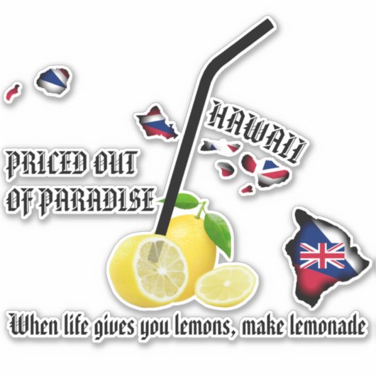 GEPRIJSD UIT PARADIJS LIMONADE HI Flag Islands Sticker (Voorkant)
