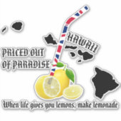 GEPRIJSD UIT PARADIJS LIMONADE HI Flag Straw Sticker (Voorkant)