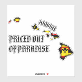 GEPRIJSD UIT PARADISE HI-eilanden Kanaka Maoli BYR Sticker