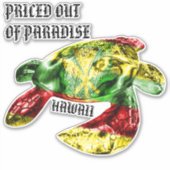 GEPRIJSD UIT PARADISE HI TRBL Honu Kanaka Maoli Sticker (Voorkant)