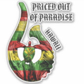 GEPRIJSD UIT PARADISE Honu Trbl Hook Kanaka Maoli Sticker (Voorkant)