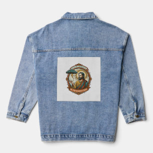 Geprikkeld Jezus Donkere Regenwolk Bliksem Weer Hu Denim Jacket