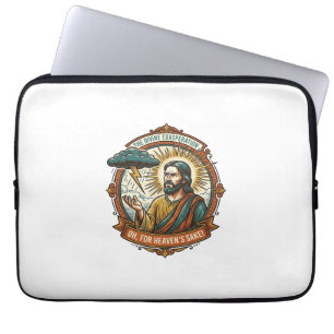 Geprikkeld Jezus Donkere Regenwolk Bliksem Weer Hu Laptop Sleeve