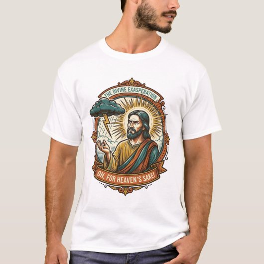 Geprikkeld Jezus Donkere Regenwolk Bliksem Weer Hu T-shirt (Voorkant)