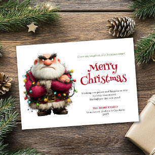 Geprikkelde Kerstman vreemde digitale Kerstgroet  Feestdagenkaart